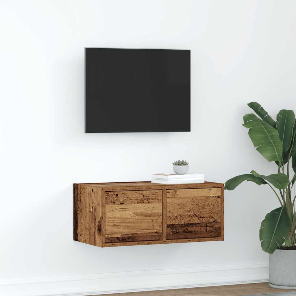 VidaXL TV-meubel 60x31x25,5 cm bewerkt hout oud houtkleurig