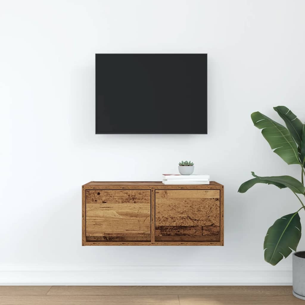 VidaXL TV-meubel 60x31x25,5 cm bewerkt hout oud houtkleurig