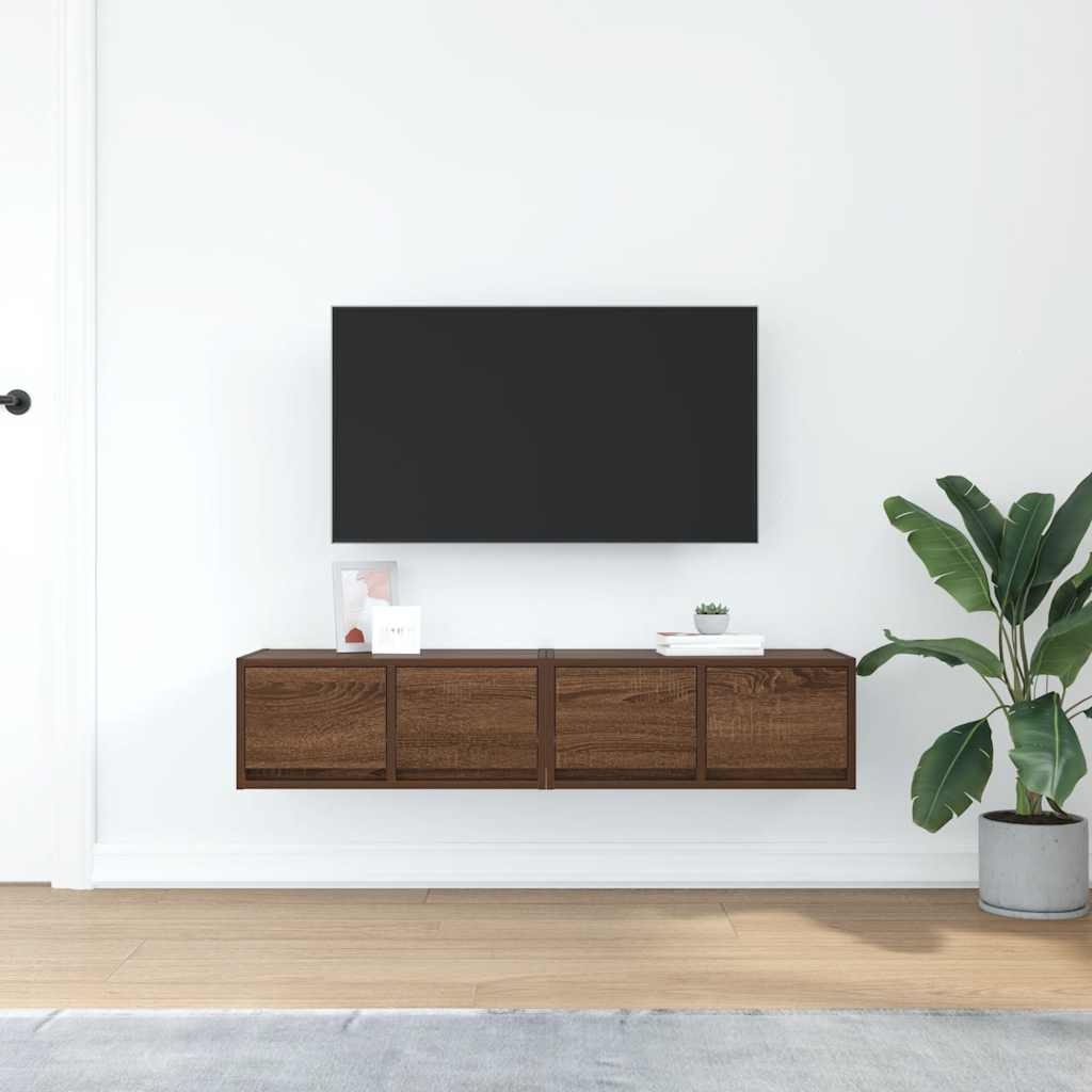 VidaXL Tv-meubelen 2 st 60x31x25,5 cm bewerkt hout bruin eikenkleurig