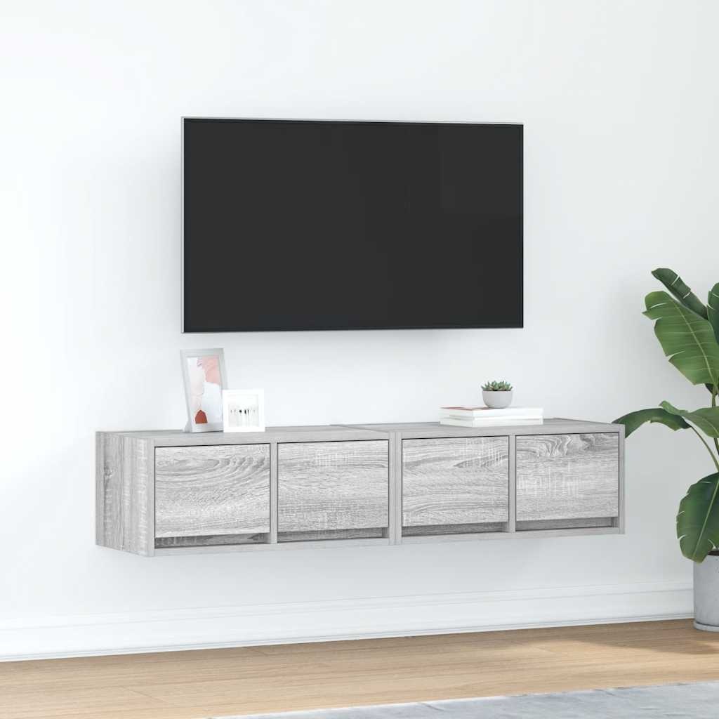 VidaXL Tv-meubelen 2 st 60x31x25,5 cm bewerkt hout grijs sonoma eiken