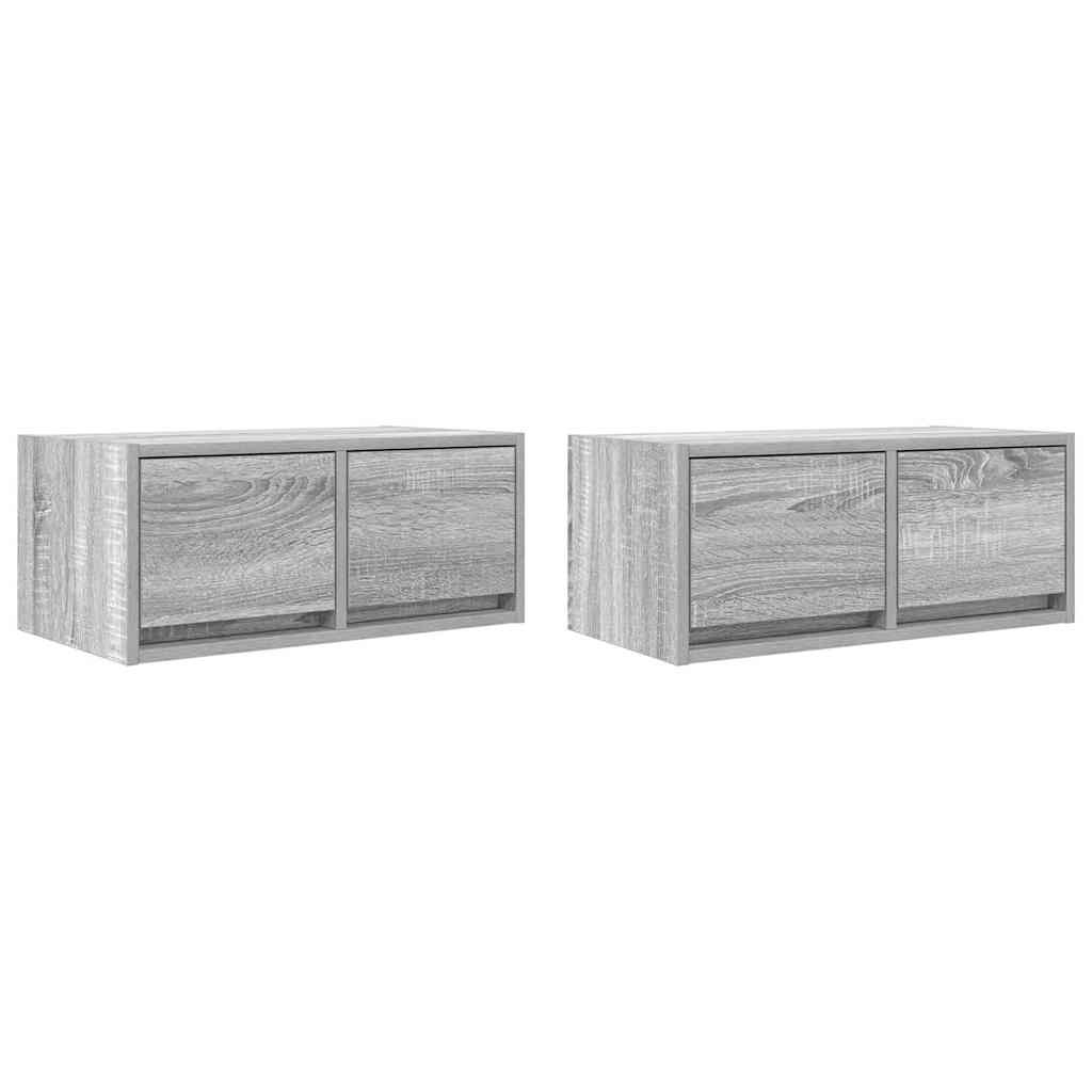 VidaXL Tv-meubelen 2 st 60x31x25,5 cm bewerkt hout grijs sonoma eiken