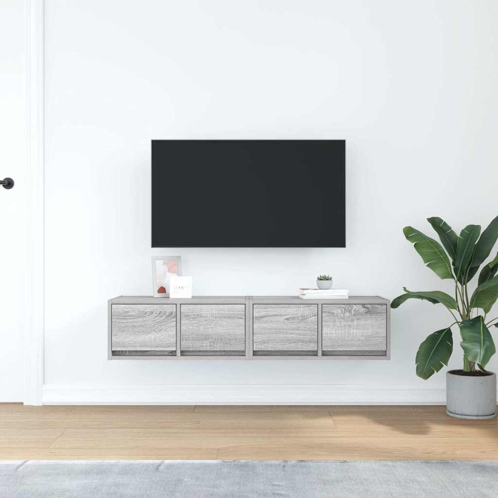 VidaXL Tv-meubelen 2 st 60x31x25,5 cm bewerkt hout grijs sonoma eiken