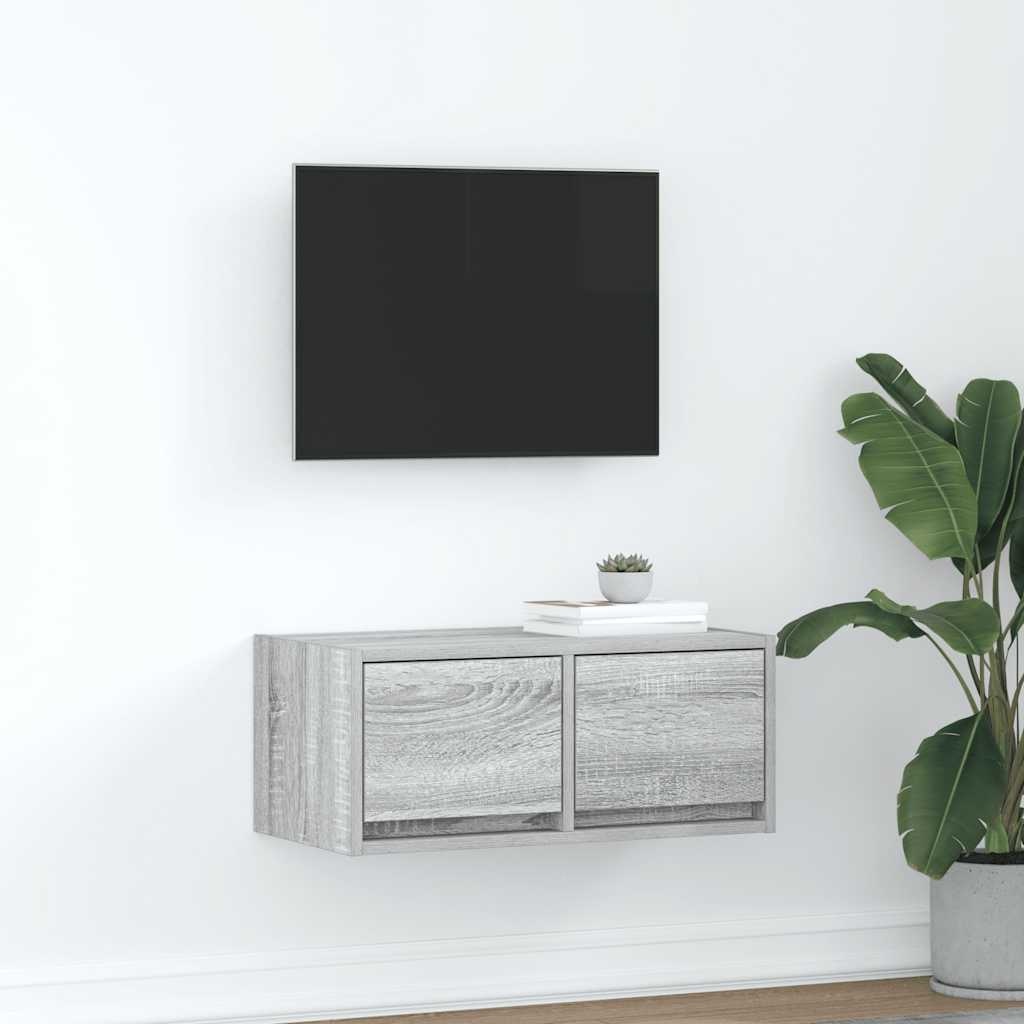 VidaXL TV-meubel 60x31x25,5 cm bewerkt hout grijs sonoma eikenkleurig