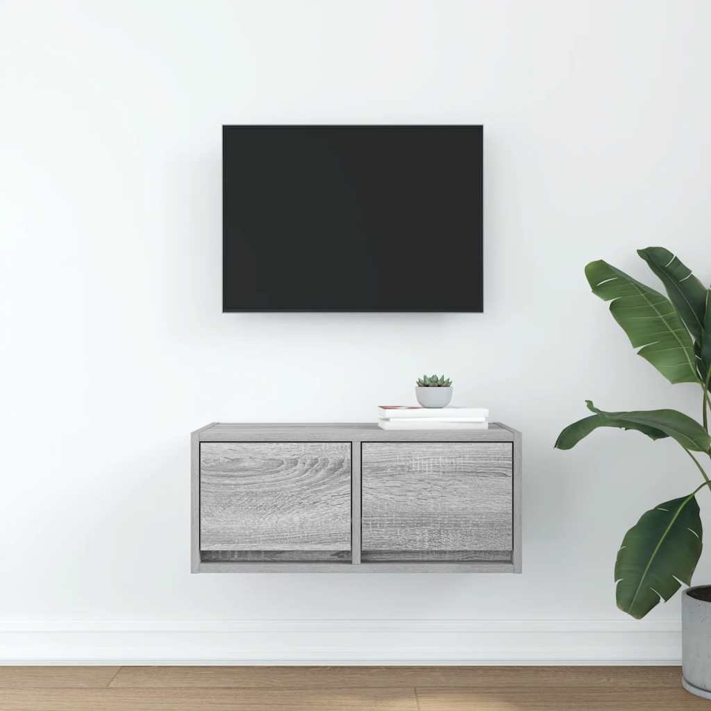 VidaXL TV-meubel 60x31x25,5 cm bewerkt hout grijs sonoma eikenkleurig