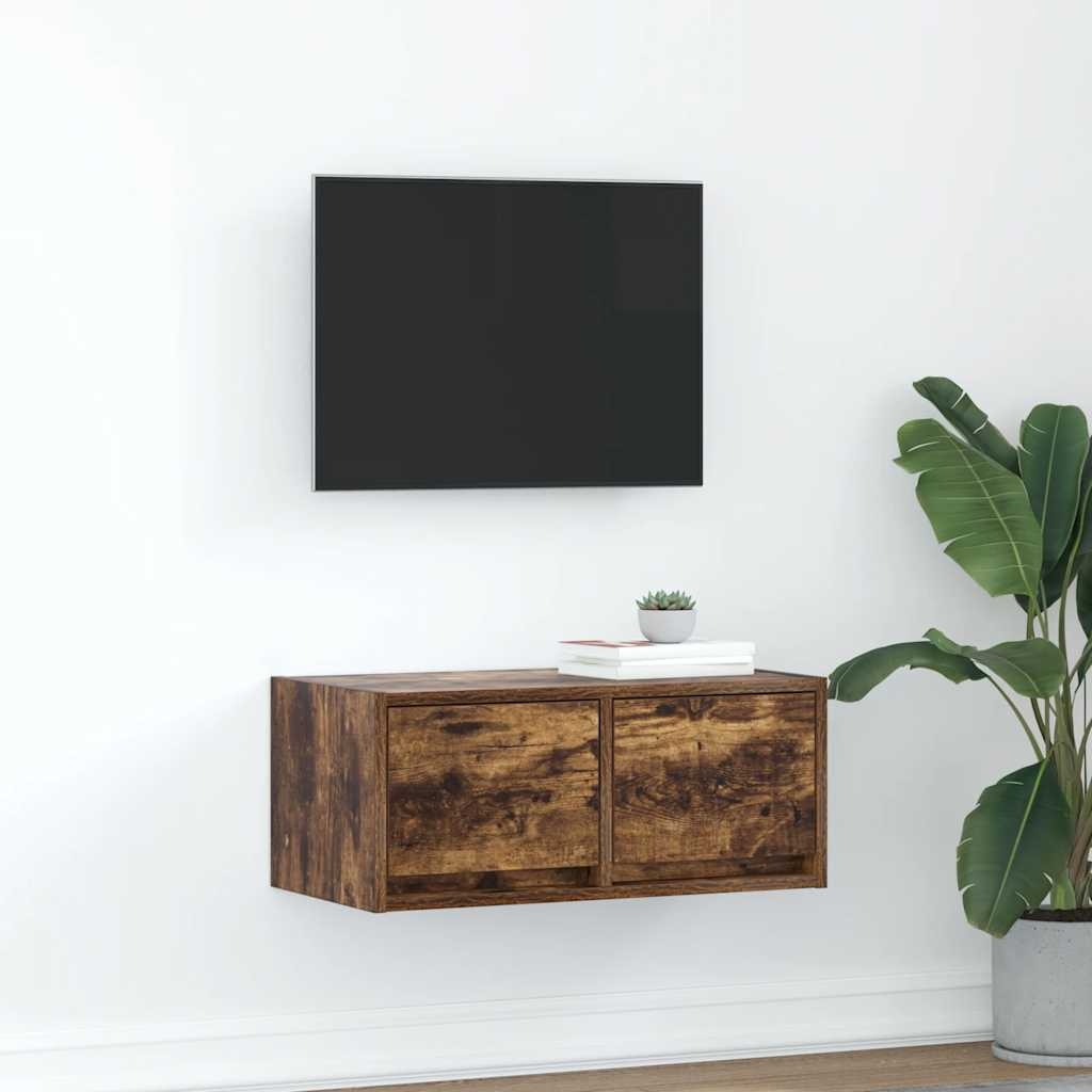 VidaXL TV-meubel 60x31x25,5 cm bewerkt hout gerookt eikenkleurig