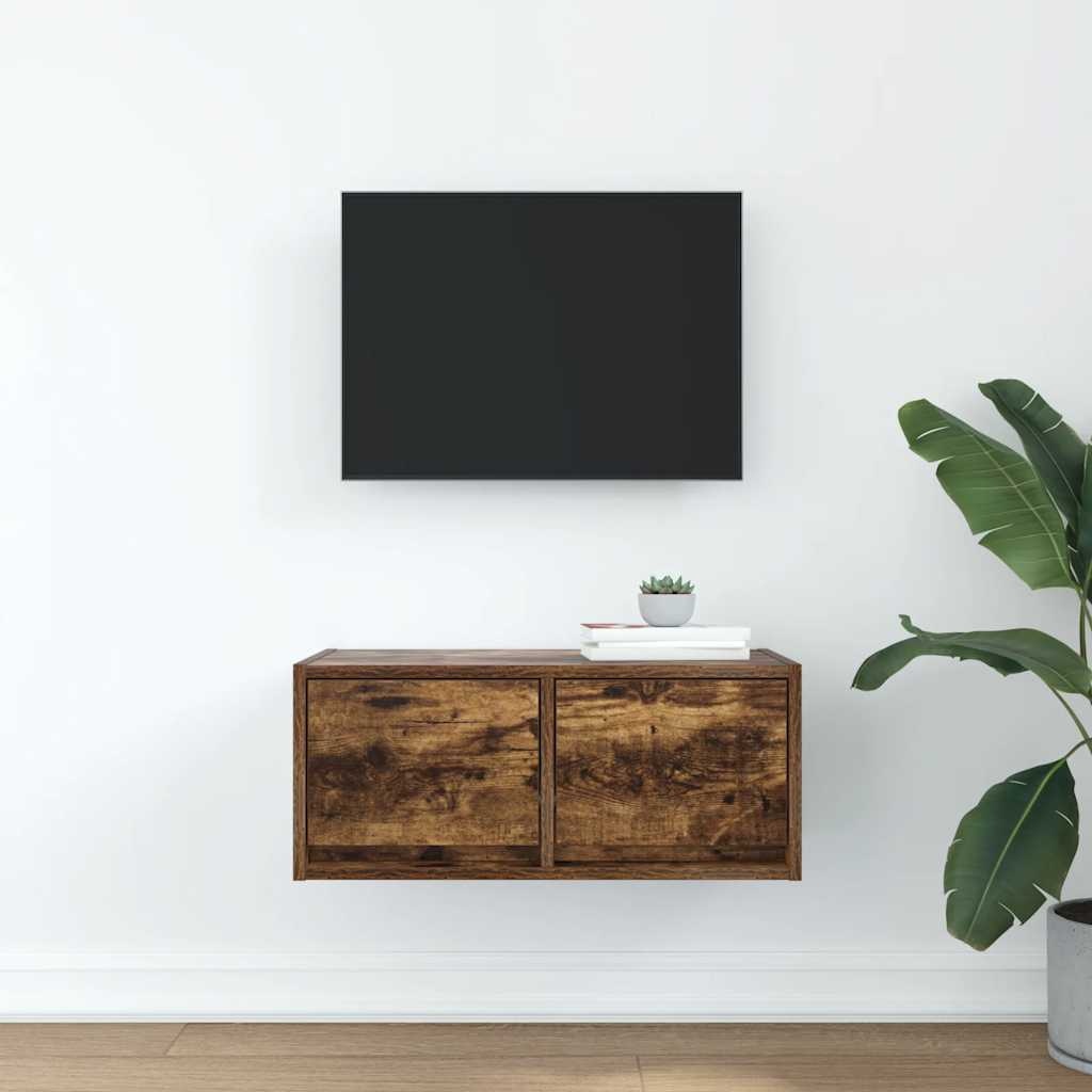 VidaXL TV-meubel 60x31x25,5 cm bewerkt hout gerookt eikenkleurig