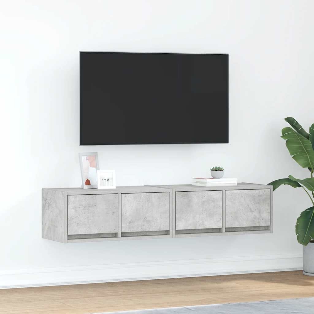 VidaXL Tv-meubels 2 st 60x31x25,5 cm bewerkt hout betongrijs