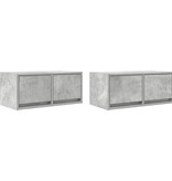 VidaXL Tv-meubels 2 st 60x31x25,5 cm bewerkt hout betongrijs