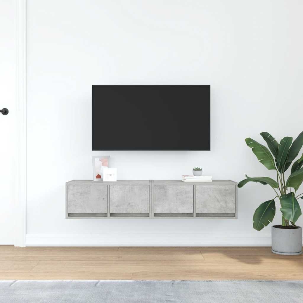 VidaXL Tv-meubels 2 st 60x31x25,5 cm bewerkt hout betongrijs