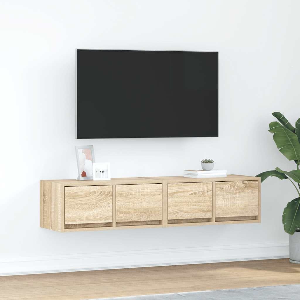 VidaXL Tv-meubelen 2 st 60x31x25,5 cm bewerkt hout sonoma eikenkleurig
