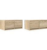 VidaXL Tv-meubelen 2 st 60x31x25,5 cm bewerkt hout sonoma eikenkleurig