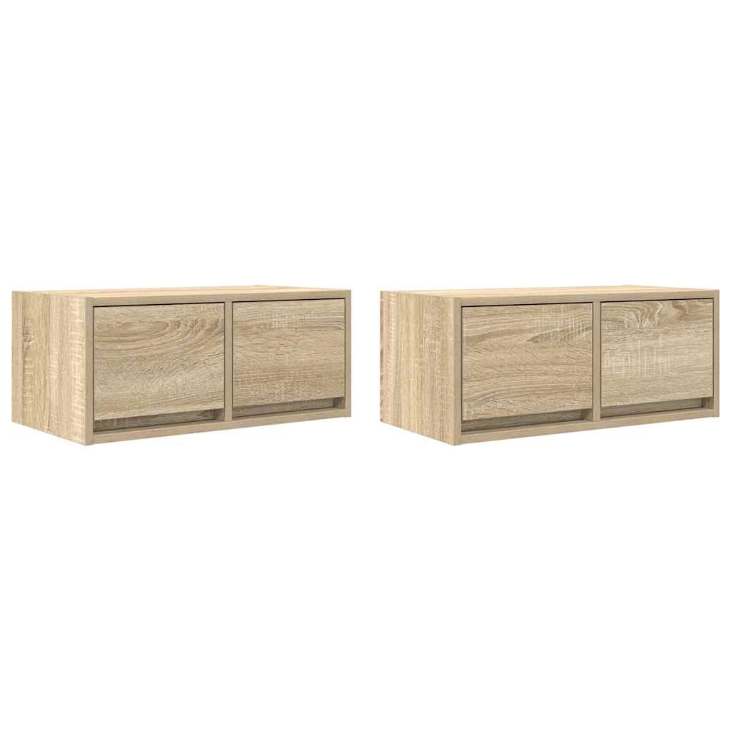 VidaXL Tv-meubelen 2 st 60x31x25,5 cm bewerkt hout sonoma eikenkleurig