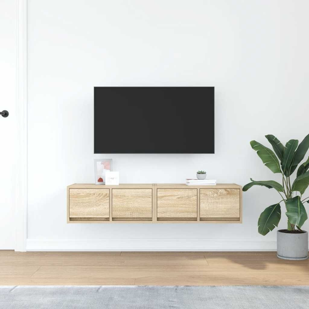 VidaXL Tv-meubelen 2 st 60x31x25,5 cm bewerkt hout sonoma eikenkleurig
