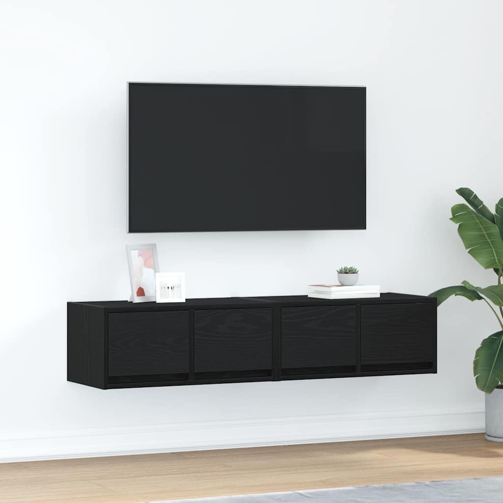 VidaXL Tv-kasten 60x31x25,5 cm spaanplaat zwart eikenkleurig