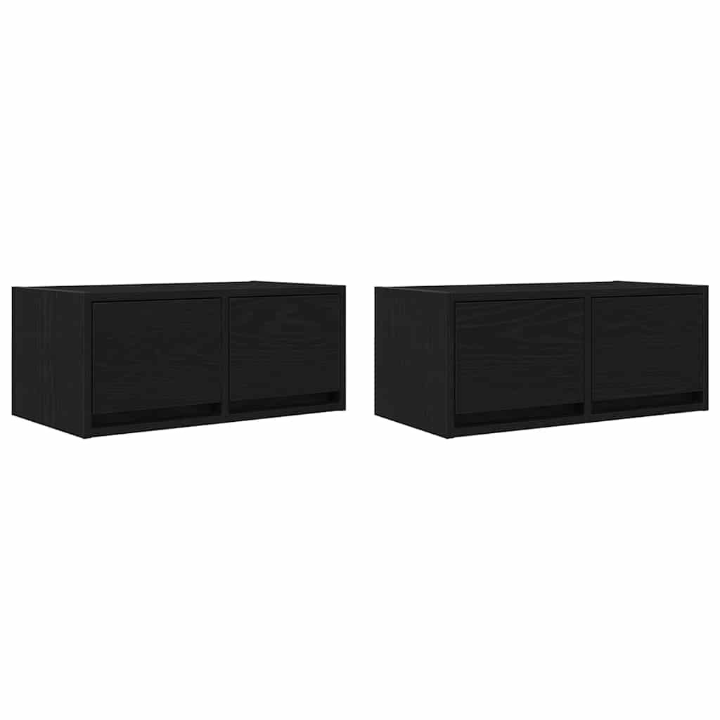 VidaXL Tv-kasten 60x31x25,5 cm spaanplaat zwart eikenkleurig