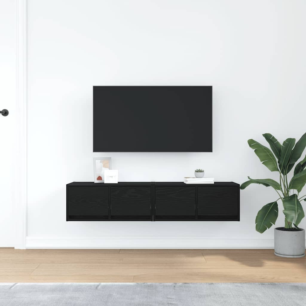 VidaXL Tv-kasten 60x31x25,5 cm spaanplaat zwart eikenkleurig