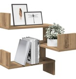 VidaXL Hoekwandschap 40x40x49,5 cm bewerkt hout artisanaal eiken