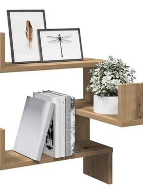 VidaXL Hoekwandschap 40x40x49,5 cm bewerkt hout artisanaal eiken