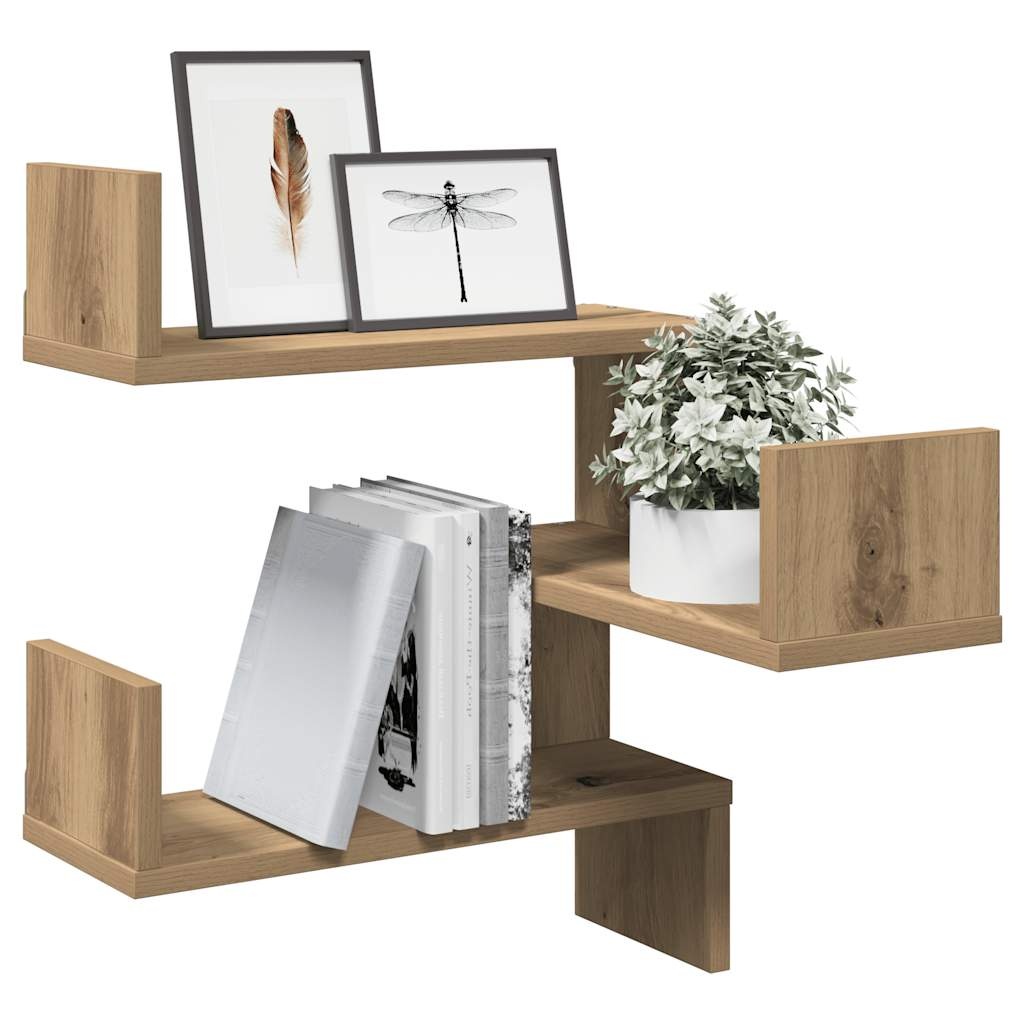 VidaXL Hoekwandschap 40x40x49,5 cm bewerkt hout artisanaal eiken