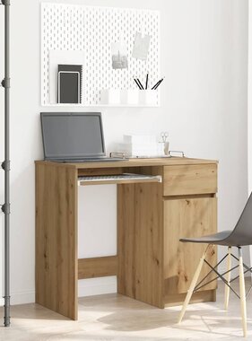 VidaXL Bureau ambachtelijk 86x49x76 cm spaanplaat eikenkleurig