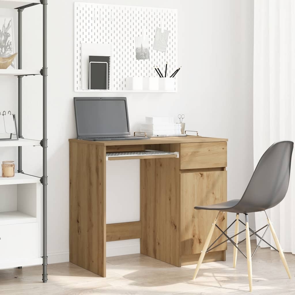 VidaXL Bureau ambachtelijk 86x49x76 cm spaanplaat eikenkleurig