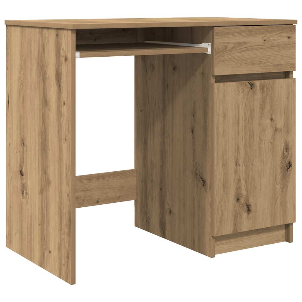 VidaXL Bureau ambachtelijk 86x49x76 cm spaanplaat eikenkleurig