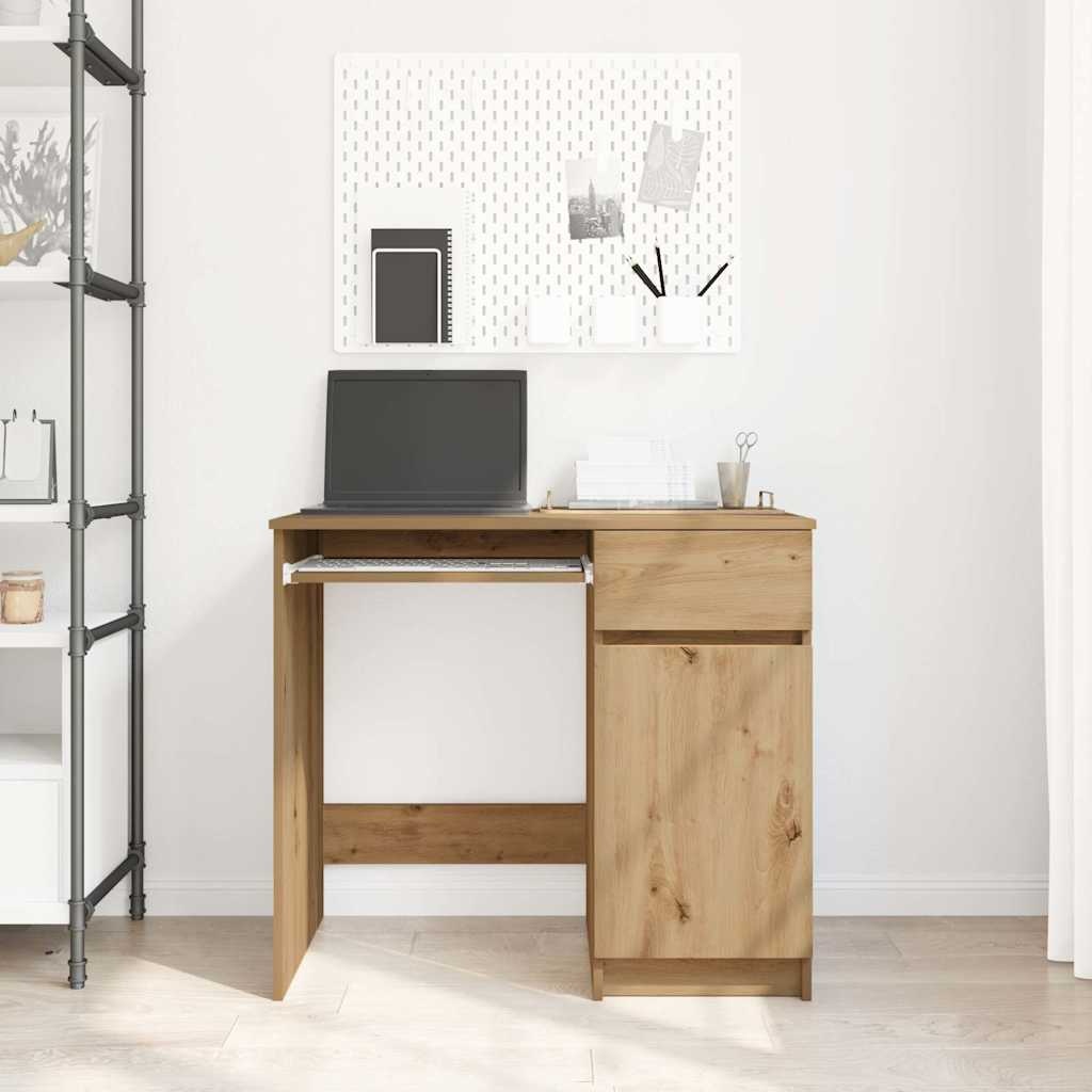 VidaXL Bureau ambachtelijk 86x49x76 cm spaanplaat eikenkleurig