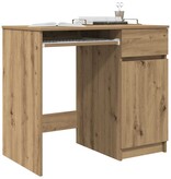 VidaXL Bureau ambachtelijk 86x49x76 cm spaanplaat eikenkleurig