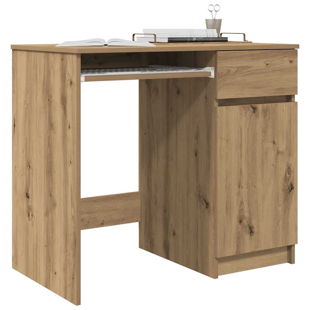 VidaXL Bureau ambachtelijk 86x49x76 cm spaanplaat eikenkleurig