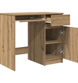 VidaXL Bureau ambachtelijk 86x49x76 cm spaanplaat eikenkleurig