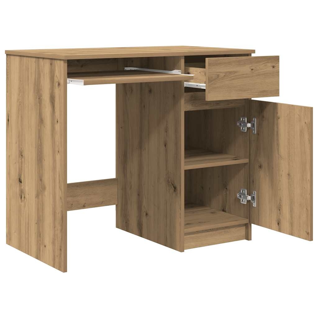 VidaXL Bureau ambachtelijk 86x49x76 cm spaanplaat eikenkleurig