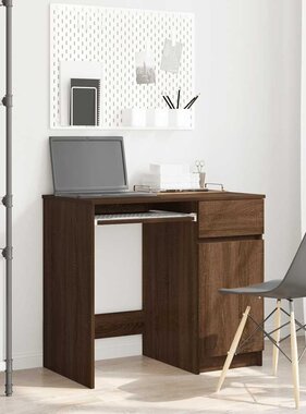 VidaXL Bureau 86x49x76 cm spaanplaat bruin eikenkleurig