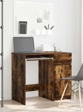 VidaXL Bureau 86x49x76 cm spaanplaat gerookt eikenkleurig