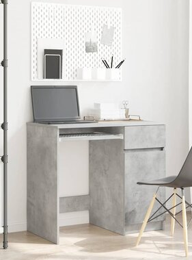 VidaXL Bureau 86x49x76 cm spaanplaat betongrijs