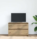 VidaXL Tv-meubel ambachtelijk 80x35x54cm spaanplaat grijs eikenkleurig