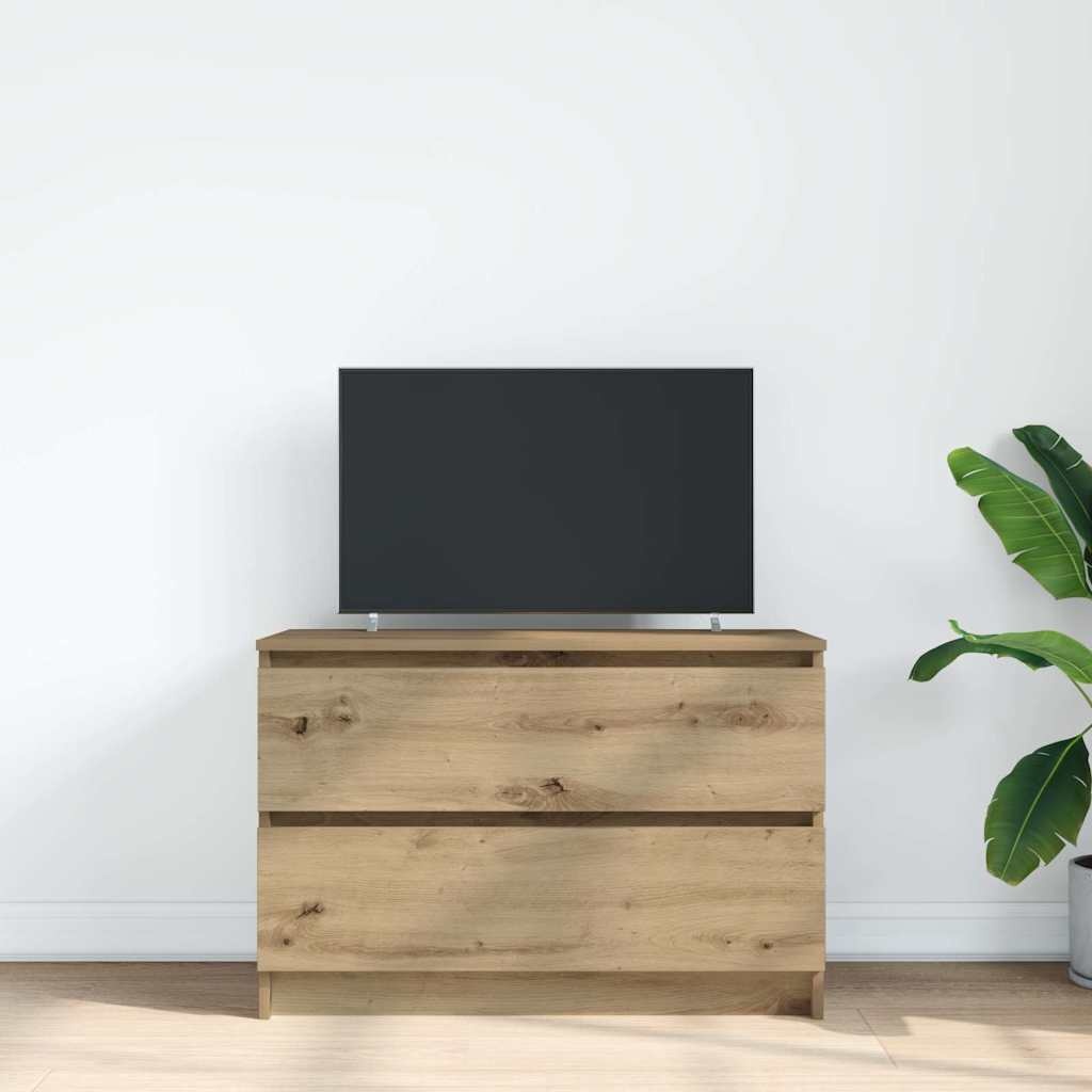 VidaXL Tv-meubel ambachtelijk 80x35x54cm spaanplaat grijs eikenkleurig