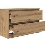 VidaXL Tv-meubel ambachtelijk 80x35x54cm spaanplaat grijs eikenkleurig