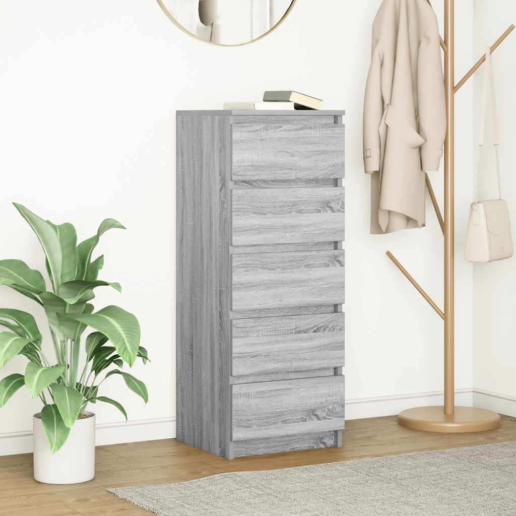 VidaXL Dressoir met lades 37,5x35x99 cm spaanplaat grijs Sonoma