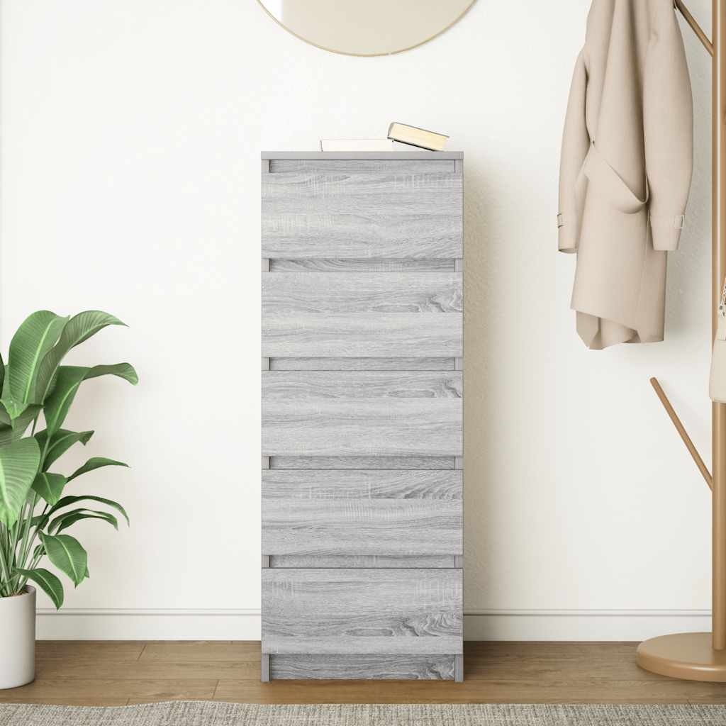 VidaXL Dressoir met lades 37,5x35x99 cm spaanplaat grijs Sonoma