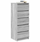 VidaXL Dressoir met lades 37,5x35x99 cm spaanplaat grijs Sonoma