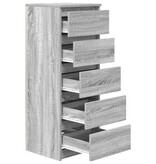 VidaXL Dressoir met lades 37,5x35x99 cm spaanplaat grijs Sonoma