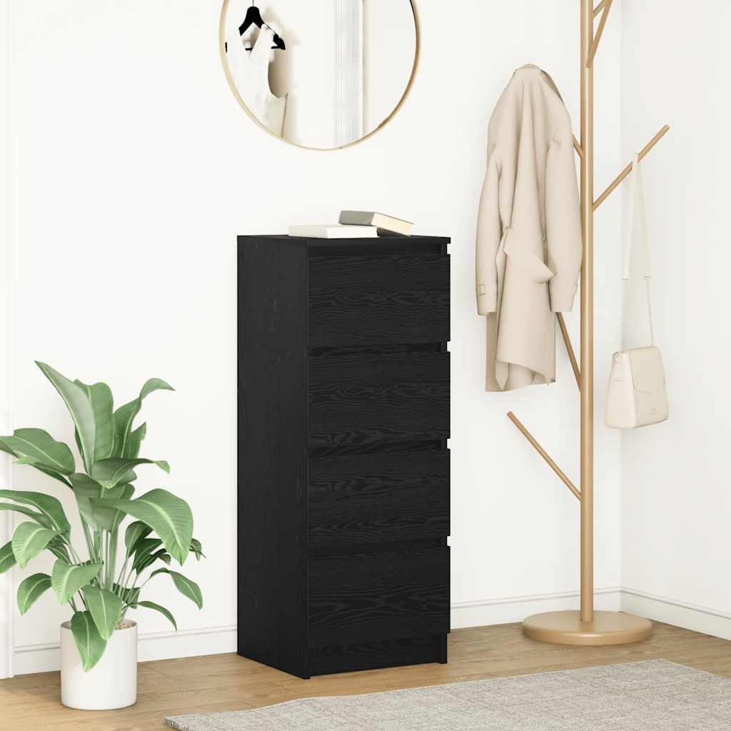 VidaXL Dressoir 37,5x35x99 cm spaanplaat zwart eikenkleurig