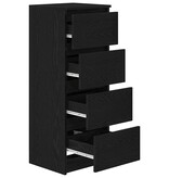 VidaXL Dressoir 37,5x35x99 cm spaanplaat zwart eikenkleurig