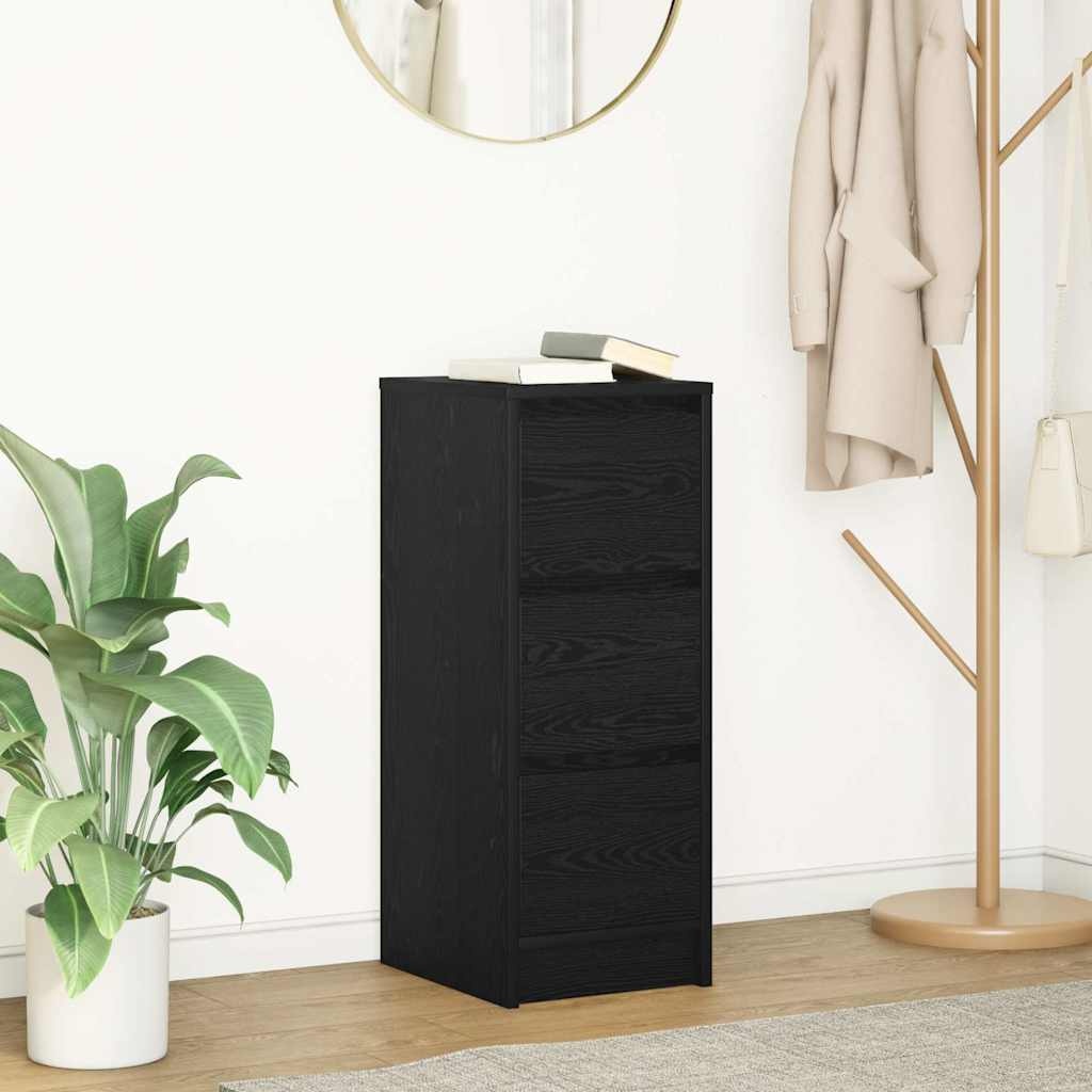 VidaXL Dressoir 29,5x34x76 cm spaanplaat zwart eikenkleurig
