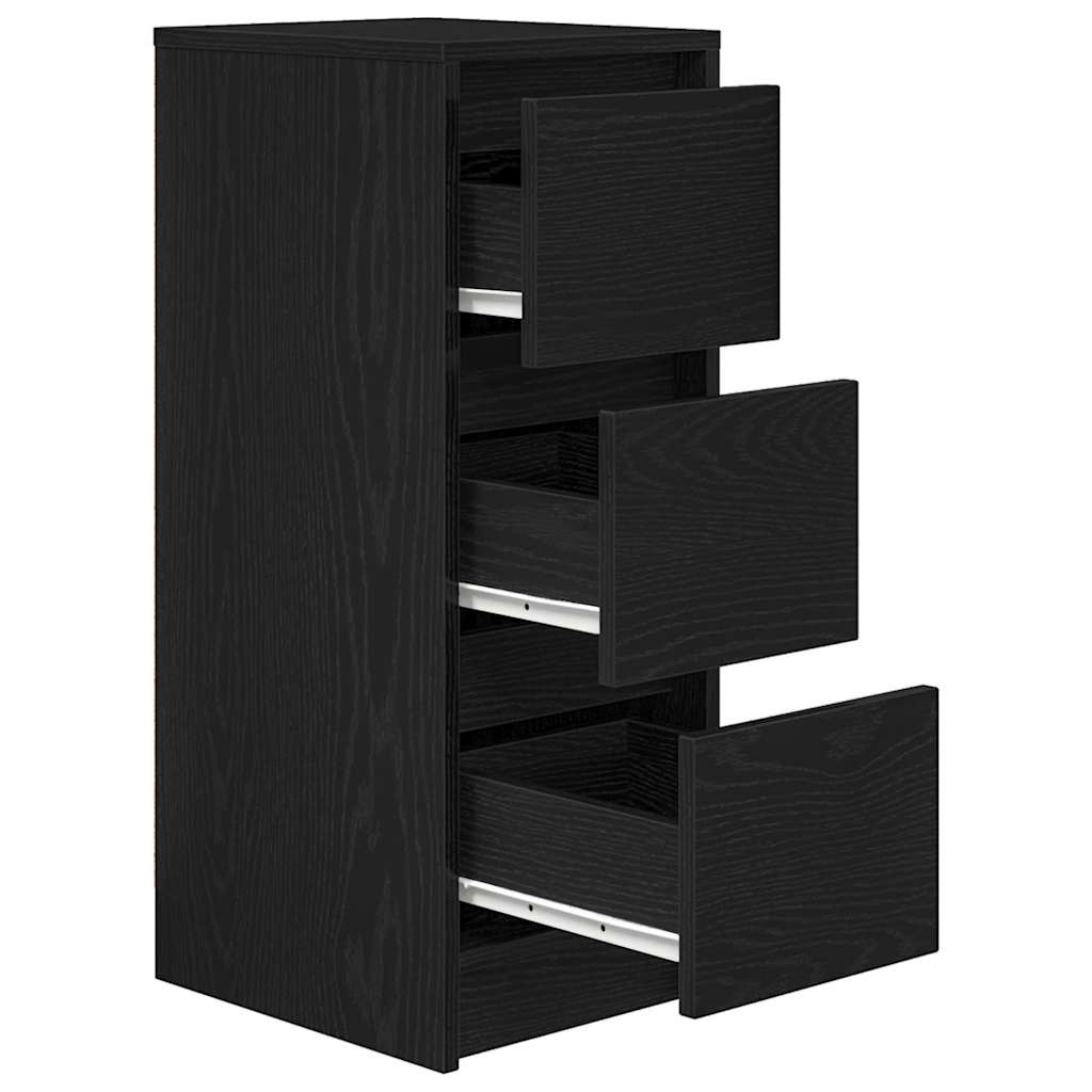 VidaXL Dressoir 29,5x34x76 cm spaanplaat zwart eikenkleurig