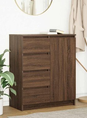 VidaXL Dressoir met lades 71x35x84 cm spaanplaat bruin eikenkleurig