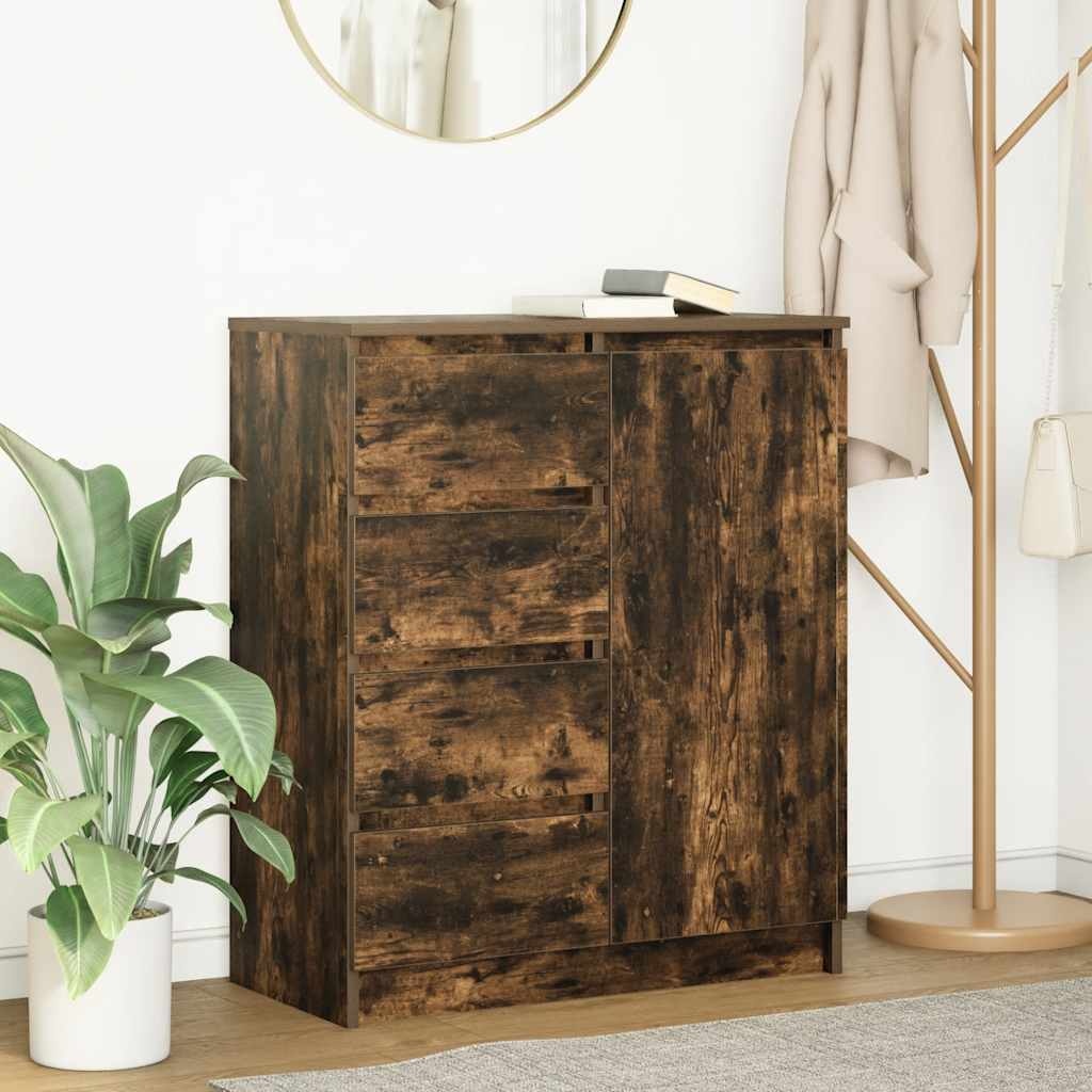 VidaXL Dressoir met lades 71x35x84 cm spaanplaat gerookt eiken