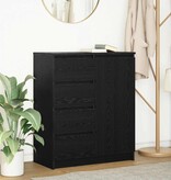 VidaXL Dressoir met lades 71x35x84 cm spaanplaat zwart eikenkleurig