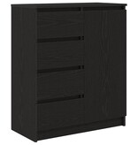 VidaXL Dressoir met lades 71x35x84 cm spaanplaat zwart eikenkleurig