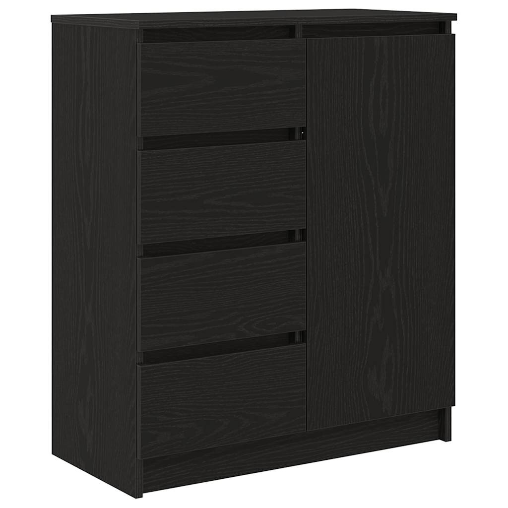 VidaXL Dressoir met lades 71x35x84 cm spaanplaat zwart eikenkleurig